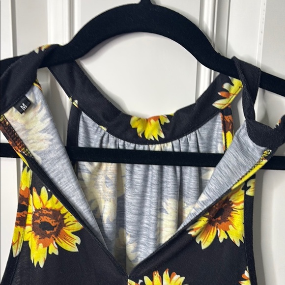 EUC Sunflower Halter Sundress Midi - Picture 3 of 5
